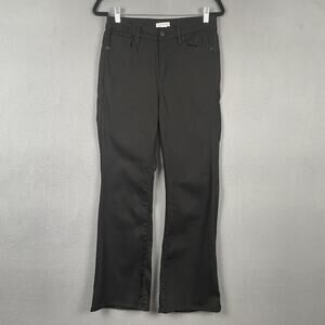 Good American Pants Womens 4 Black Flare Stretch High Rise Casual Office